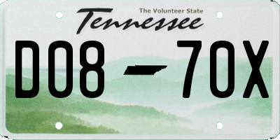 TN license plate D0870X