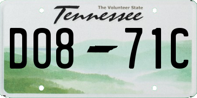 TN license plate D0871C