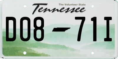 TN license plate D0871I