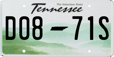 TN license plate D0871S