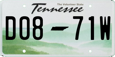 TN license plate D0871W
