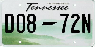 TN license plate D0872N