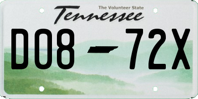 TN license plate D0872X