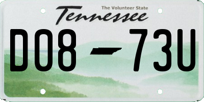 TN license plate D0873U