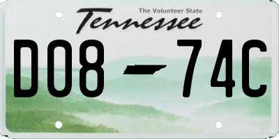TN license plate D0874C