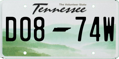 TN license plate D0874W
