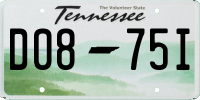 TN license plate D0875I