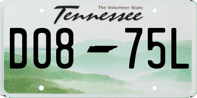 TN license plate D0875L