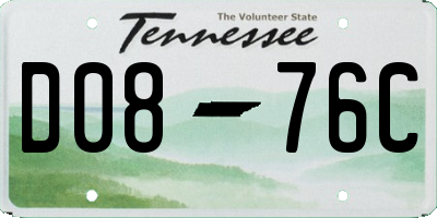 TN license plate D0876C