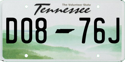 TN license plate D0876J