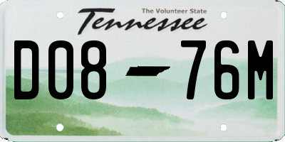TN license plate D0876M