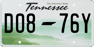 TN license plate D0876Y