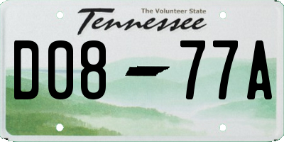TN license plate D0877A