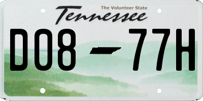 TN license plate D0877H