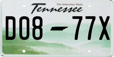 TN license plate D0877X