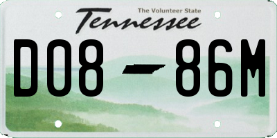 TN license plate D0886M