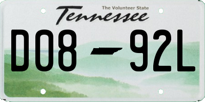 TN license plate D0892L