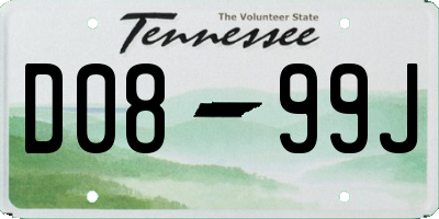 TN license plate D0899J