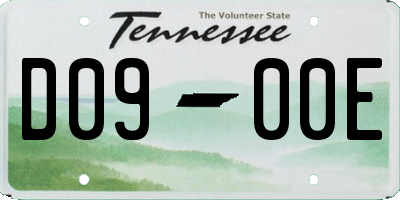 TN license plate D0900E