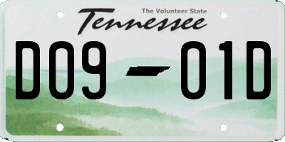 TN license plate D0901D