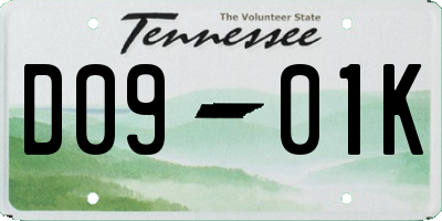 TN license plate D0901K