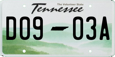 TN license plate D0903A