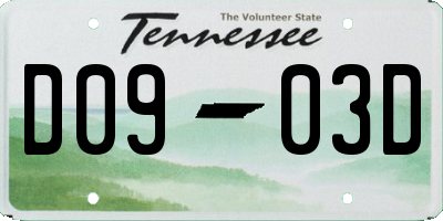 TN license plate D0903D
