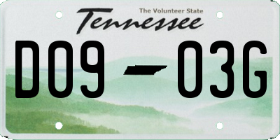 TN license plate D0903G