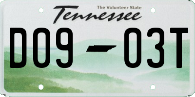 TN license plate D0903T