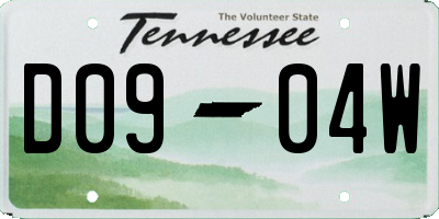 TN license plate D0904W
