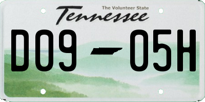 TN license plate D0905H