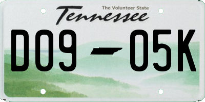 TN license plate D0905K