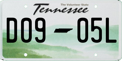 TN license plate D0905L