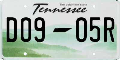 TN license plate D0905R