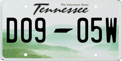 TN license plate D0905W