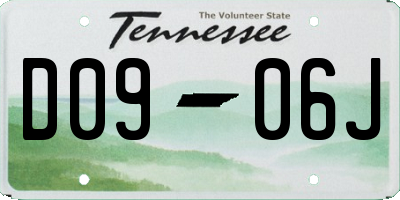 TN license plate D0906J