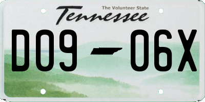 TN license plate D0906X