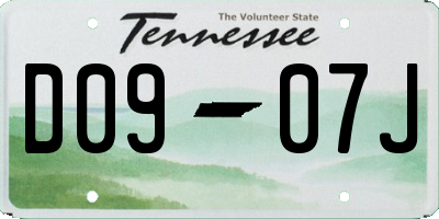 TN license plate D0907J