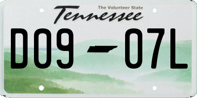 TN license plate D0907L