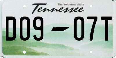 TN license plate D0907T