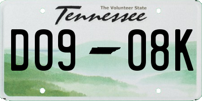 TN license plate D0908K