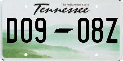 TN license plate D0908Z