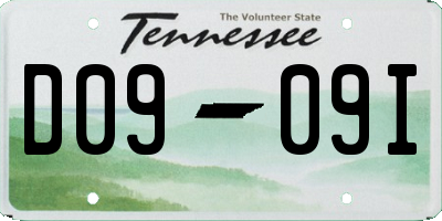 TN license plate D0909I
