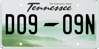 TN license plate D0909N