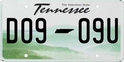 TN license plate D0909U