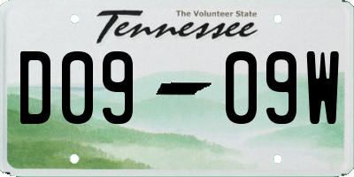 TN license plate D0909W