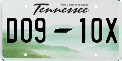 TN license plate D0910X