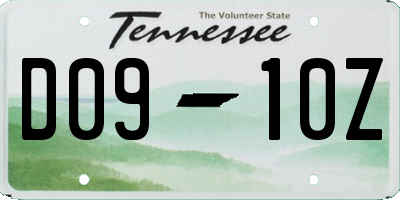 TN license plate D0910Z