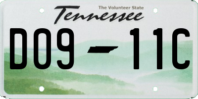 TN license plate D0911C