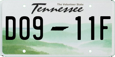 TN license plate D0911F